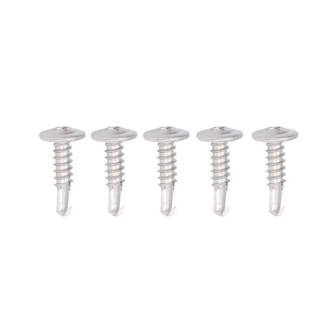 Five Rust-Proof 304 Stainless Self-Drilling Screw Set with Round Washer Head for Woodworking and DIY projects