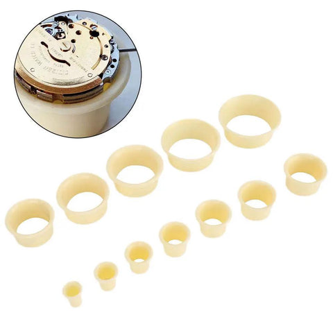 12 Piece Watch Movement Support Set With 12 Assorted Movement Holders For DIY Watch Repair, Durable ABS Crafted Clamps
