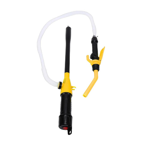 Compact Mingzhe Emergency Fuel Extractor Pump For Gasoline Transfer Handles Kerosene With Ease, portable siphon tool with yellow handle.