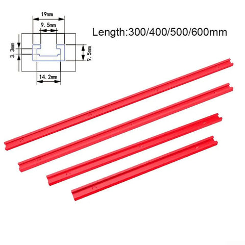Heavy Duty T Track Miter Jig For Woodworking Router Table Aluminum Alloy Construction Red Track System 300mm 400mm 500mm 600mm