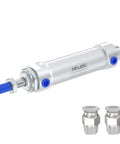 Mini Pneumatic Cylinder Tiny But Mighty 1 Inch Bore 3 Inch Stroke Aluminum Alloy Compact Round Body Double Acting Magnetic Air Cylinder MAL25x75