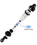 Exploded view of 88mm Oil Shocks With Progressive Springs For 1/16 Mini Maxx Mini XRT RC Car, showing CNC aluminum body and dual X-ring.