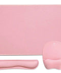 4-In-1 Memory Foam Keyboard Wrist Rest And Large Mouse Pad Desk Mat Set Pink Ergonomic Cozy Hand Cushion For Home Office And Gaming