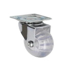 Four Pack 3 Inch PU Transparent Crystal Wheel Casters With Brakes for cabinets and furniture, universal fit flat stem mount