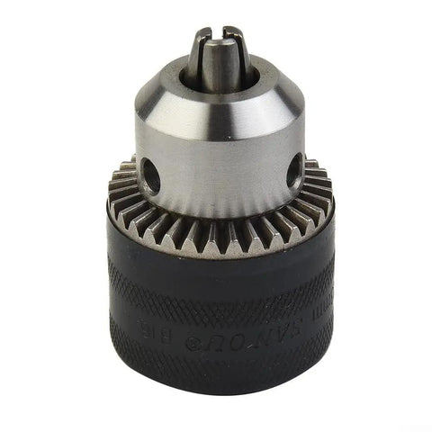 High Quality Rock Solid One Half Inch Drill Chuck With Secure Morse Taper Two Mounting Comes With Key For Precise Metal Or Wood Drilling On Lathe Tailstock Built For Serious Shop And Garage Use Making Your Work Simple And Fast To Handle, steel chuck