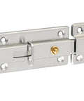 Hella Durable 304 Stainless Steel Hasp Gate Lock With Slide Latch Handle For Shed Barn Door Window Security mounted on a surface.