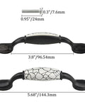 8 Pack Vintage Ceramic Marble Cabinet Pulls With 3.8 Inch Hole Centers White And Black Finish hardware dimensions