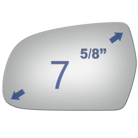 Audi Left Side Driver Mirror Glass With Adhesive Pads For A3 A4 A5 Quattro RS5 S4 S5 2010 2017 Flat Glass 7 5/8 Inch Diagonal Not Heated