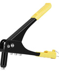 Manual Rivet Tool Kit With Four Replacement Heads Spring Handle And Nozzle For Metal Fiber Leather And Plastic Blind Rivet Hand Tool For Gutter Repair And Heavy Duty Fastening, black and yellow