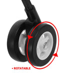 Four Pack White Twin Swivel Caster Kit For Baby Walker Replacement Wheels Runs Slick On Any Floor Premium Built Zero Fuss Easy Swap Stroller Parts - Close-up of rotatable twin wheel assembly.