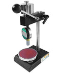 Digital Durometer Type A With Stand For Accurate Rubber Plastic And Leather Hardness Testing Pro Grade Hardness Tester With Metal Base And Tempered Glass Platform Clear LCD Readout Model LXA - front view
