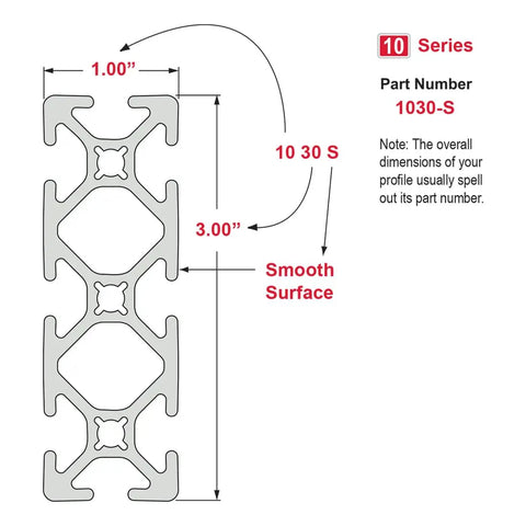 1 Inch By 3 Inch T Slot Aluminum Extrusion Kit For DIY Linear Rail And Motion Projects 10 Series 89 Inch Length diagram