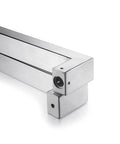 Close-up of 36 Inch Solid Stainless Steel Push Pull Door Handle, Heavy Duty Commercial Grade 304 Standoffs with Deep Engagement