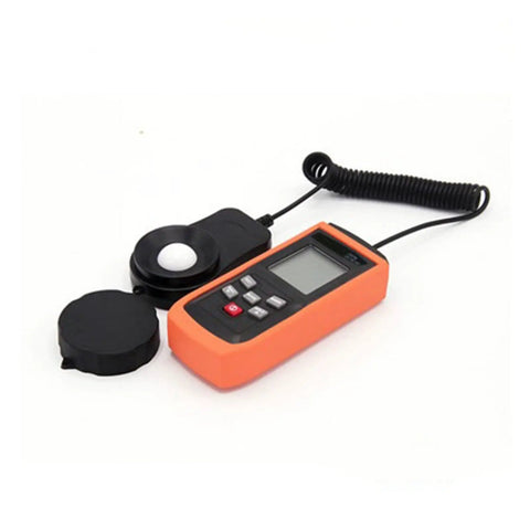 Pro Grade Digital Illuminance Meter With 01Lux 001Fc High Resolution Display Solar Irradiance Meter And Light Meter Ultraviolet Tester Solar Power Tester Auto Data Logging Max Min Recording Reading Lock Data Capture, orange handheld unit with sensor