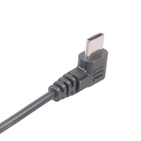 No Stress Type C Extension Cable With Right Angle Plug, 34cm long, ideal for tight corners and gaming setups.