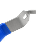 Close-up of Stainless Steel Ball Valve Handle DN25 Outdoor Faucet Replacement Accessory, featuring 10x6mm shaft and blue grip handle.