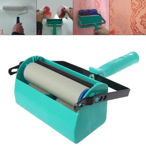 Sturdy Wall Decorative Paint Roller With Easy Slide Grip Handle For Quick Home Makeovers And Blazing Fast Coverage, 7-inch size, plastic.