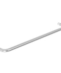 Knockout Finish Single Sided Shower Door Handle In Brushed Nickel, curved bar design for 24 inch glass doors.