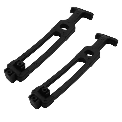 Pair of black rubber flexible draw latches with T-handle ends for hoods or tool boxes (7.78 in long)