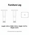 Diagram of Durable PP Plastic Adjustable Furniture Leg With Square Black Base For Leveling Beds And Cabinets 13 To 17.3 Inch Height