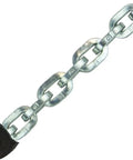 Beefy 3/8 Inch By 6 Foot Security Chain With Cordura Wear Pad And Carry Bag, heavy-duty metal chain detail, close-up on links
