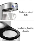 Kickstart Your Daily Grind With This Smart Automatic Coffee Maker Featuring Precise Temp Control Warm Base And Brushed Stainless Steel Body For Zero Fuss Brewing Vibes At Home showing buttons and insulation heating chassis.