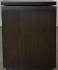Close-up of the dovetail drawer of the L Shaped Lift Top Standing Desk 56 Inch Wide Hardwood Corner Workstation