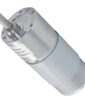 Beefy 37mm DC Metal Gear Motor Running On 12V Or 24V Power With A Knockout High Torque Step Down Reducer And Dead Silent Action For Heavy Duty Robotics And Sweet Diy Projects, showcasing compact aluminum housing and shaft.
