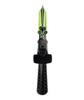 Front view of Reaper 90cm Railgun Speargun For Spearfishing And Freediving High Performance Aluminum Barrel Speargun With Stainless Shaft And Nitro Bands Open Muzzle Ergonomic Handle Integrated Reel Mount