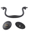 4 Pack Antique Iron Black Drawer Pulls Droop Bail Handles for Kitchen Cabinets and Furniture Doors 102mm Center To Center Zinc Alloy Hardware
