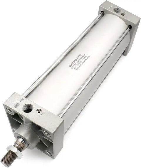 Pneumatic Air Cylinder 3.94 Inch Bore, 17.71 Inch Stroke, Double Acting Single Rod, M20X1.5 Threaded Rod, industrial actuator
