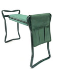Side view of Foldable Garden Kneeler Seat With Foam Kneeling Pad And Tool Pouch, Portable Garden Bench Stool for yard work.
