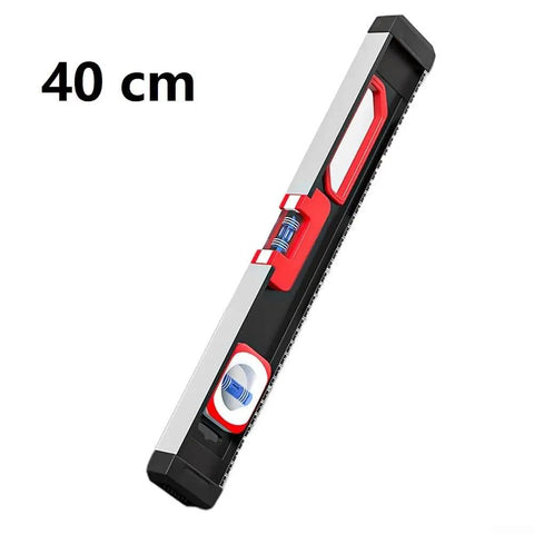 High Precision Aluminum Alloy Level with Exposed Magnets, 40 cm length, featuring strong magnets for secure attachment.
