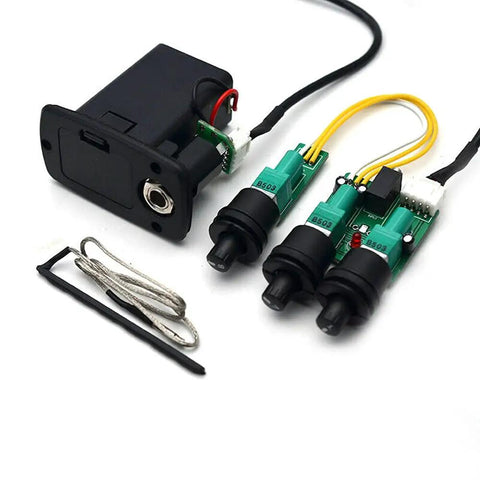 3 Band Guitar Piezo Pickup Preamp System Kit For Acoustic And Classical Guitars With 6.35mm Output Built In Equalizer Easy Install Replacement