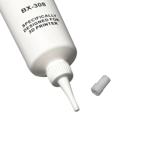 Close-up of Premium 30ml 3D Printer Lubricating Oil bottle with applicator tip and cap for bearings and linear rails on X Y axis.
