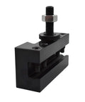Rock Solid Wedge Type Piston Quick Change Tool Holder For Cnc Lathe, black steel mount, accepts 3/4 inch turning bits.