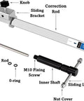 Derailleur Hanger Alignment Tool For 20 To 29 Inch Wheels with labeled parts, stainless steel gauge, and components for bike repair.