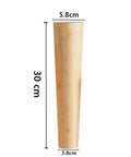 Set Of 4 Tapered Table Legs 30 Cm With Mounting Plates And Screws For Sofas Chairs Cabinets And Tea Tables Includes Floor Pads Easy Install And Sturdy No Wobble Stable Style Upgrade For Any Furniture shown as single tapered leg with dimensions