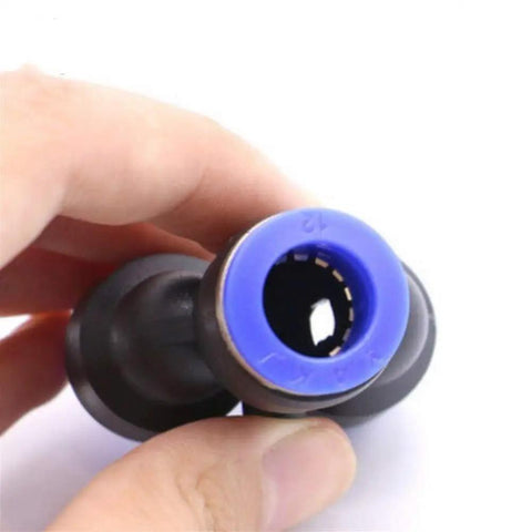 Top Tier 5 Pcs Y Shape Pneumatic Tube Connector Tee Union Push In Fitting Kit For Air Pipe Joint 10Mm OD Drip Irrigation System Quick Connect black nylon Y connector in hand, 10mm OD