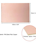 Double-Sided Copper Clad Laminate PCB Circuit Board FR4 100x70mm, 3.94x2.76 Inch, 1.5mm Thick with materials detail