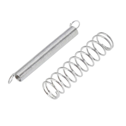 Super Cool 200pcs Spring Assortment Kit With 20 Sizes Of Compression And Extension Springs For Car Auto Repair, Hand Tools And Home Gadgets Made From Durable Zinc Steel. Zinc steel compression and extension springs shown on white background