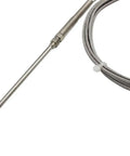 K Type Thermocouple Temperature Sensor With Stainless Steel Probe 2m Wire 6.6ft Cable 100mm Probe Length Fiberglass Insulation Metal Shield 0 To 400 C
