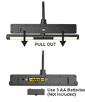 Back view of Wireless Picture Light 13 Inch Battery Powered With Remote And Timer showing battery compartment and LED lights.
