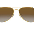 Unisex Aviator Sunglasses With Gold Frames And Polarized Light Grey Gradient Brown Lenses 58 mm RX Ready Case Included