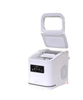 Portable Countertop Ice Maker Machine Makes 28 Pounds Of Fresh Ice Daily With Self Clean Function And Easy Touch Controls with lid open.
