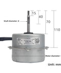 Outdoor AC Fan Motor Replacement For Midea Units showing specifications, industrial grade motor for air conditioners