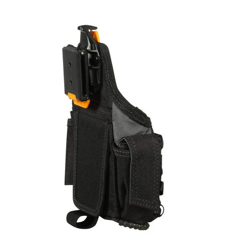 Side view of Electrician ClipTech Pouch And Hub With 13 Pockets And Loops, Small Limited Edition Pro Grade Carry Kit, Belt Clip Attachment