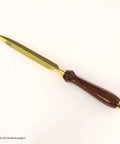 Premium Gold Woodturning Jig Set For Crafting Letter Openers Six Pack Bushing Template Guide showing completed gold letter opener.