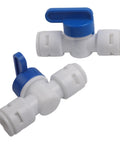 5 Pack 3 8 Inch Push In Ball Valve Quick Connect Plumbing Fitting Leak Proof Polypropylene for fluid control in home systems.