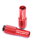 Red Aluminum CNC Bike Cable Adjusters Set For On The Fly Derailleur And Brake Tuning Ride Ready Lightweight 50mm Housing Caps 4mm Capped Housing Fits Mountain Road And Folding Bikes 2 Pack